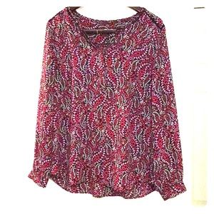 Colorful pink and black blouse